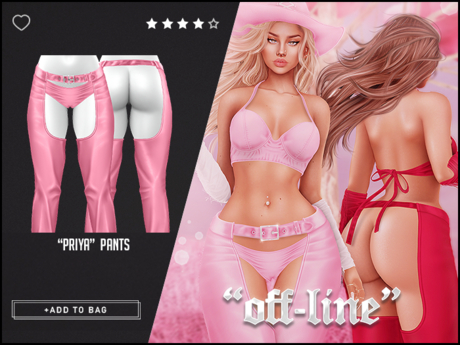 Second Life Marketplace - "Off-Society" x "Priya" Pants / Rose